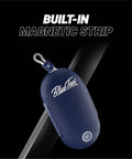 Player Go Golf GPS Speaker With AI Power featuring built-in magnetic strip, compact design, and blue casing