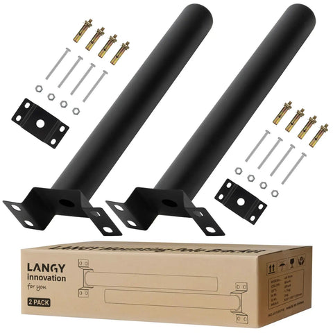 Heavy Duty Extension Mounting Arm for Solar Street Lights Outdoor Light Fixture Bracket with installation kit and packaging
