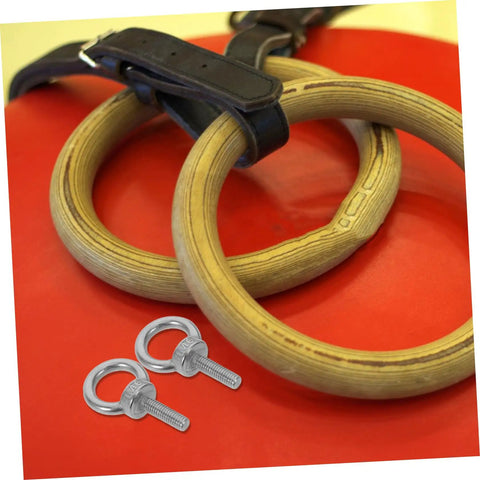 Stainless Steel Eye Bolt M6x20 With Closed Ring And Hole Built For Tough As Nails Lifts And Secure Rigging Anti Loosening Nylon Nut Kit With Flat And Spring Washers For Machinery And Hook Applications, shown with washers