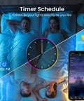 Couple in bed with timer and app for Lit RGB Hexagon LED Panel Lights For Wall With Smart App Control timer display, night and morning