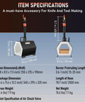 Dimensions and details of the Portable Propane Forge With Single Burner Reaches 2600F For Metal And Knife Work, Large Capacity Blacksmithing Farrier Forge Kit.