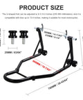 Product dimensions for Heavy Duty Motorcycle Rear Wheel Lift Stand For Universal Sport Bikes Swingarm Spool Paddock Stand Combo