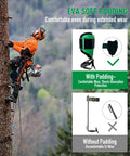 Beech tree climber using Built Tough Tree Climbing Spikes Set with padding protection, 350 lb load capacity, ASTM F887 certified