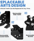 Beast Of A Compact Mini Excavator Bucket Attachment For Up To 2 Tons, 7.24 Inch Wide, Replaceable Parts Design