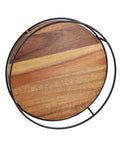 Top view of Wooden Lazy Susan Utensil Organizer With Steel Ball Bearings And Anti Slip Pads For Secure Heavy Item Storage