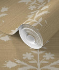 Heavy Duty Pvc Free Wallpaper With Matte Linen Texture Block Print Design Professional Type Ii Wall Covering For Kitchens Bathrooms And Commercial Spaces Built Tough Paste To Paper Install You Can Depend On, showing roll detail.