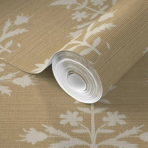 Heavy Duty Pvc Free Wallpaper With Matte Linen Texture Block Print Design Professional Type Ii Wall Covering For Kitchens Bathrooms And Commercial Spaces Built Tough Paste To Paper Install You Can Depend On, showing roll detail.