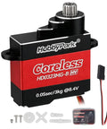 Premium Coreless RC Plane Servos Featuring All Metal Gears And Hella Smooth Micro Digital Servo Motor Built Tough With Silent Operation For RC Airplane Glider Fixed Wing Models, showing side view with hardware.