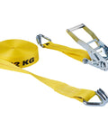 Beefy 2 Inch By 40 Foot Heavy Duty Ratchet Tie Down With J Hooks And Extra Long Handle For Maximum 3333 Lbs Working Load Limit