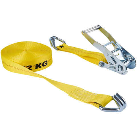 Beefy 2 Inch By 40 Foot Heavy Duty Ratchet Tie Down With J Hooks And Extra Long Handle For Maximum 3333 Lbs Working Load Limit