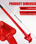 Essential Manual Rebar Bender Tool With Anti Slip Design For Heavy Duty Steel Bending. Dimensions and weight displayed.