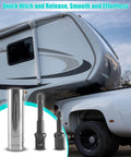 Crank Handle Adapter For Coleman Fleetwood Pop Up Campers With Three Eighth Inch Socket Drill Attachment in use on camper trailer.