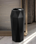 Top Shelf Commercial Trash Can And Outdoor Garbage Bin With Snug Lid Super Tough Stainless Steel Waste Container Made To Take A Beating For High Traffic Shops Or Offices Matte Black Trim in modern space.