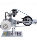 550W Brushless Desktop Belt Sander With Dang Solid Steel Construction And Easy Horizontal Or Vertical Swaps For Grinding Sanding Polishing Wood Metal Plastic Shop Gigs Crushed Effortlessly Daily, close-up side view.