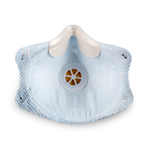N99 Particulate Respirator Half Facepiece With Exhale Valve Dura Mesh Shell For Longer Lasting Fit Two Strap Comfort White