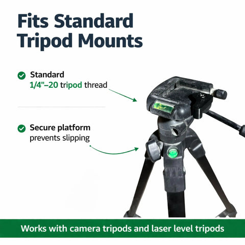 Universal Tripod Clip For Cross Line Laser Levels Compatible With Bosch GLL GCL Series One Quarter Inch Mount Adapter on tripod