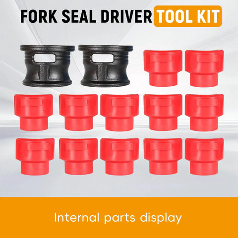 All In One Fork Seal Driver Tool Kit For Motorcycle And Bike 35mm To 50mm With Six Adapters Ready To Roll front view