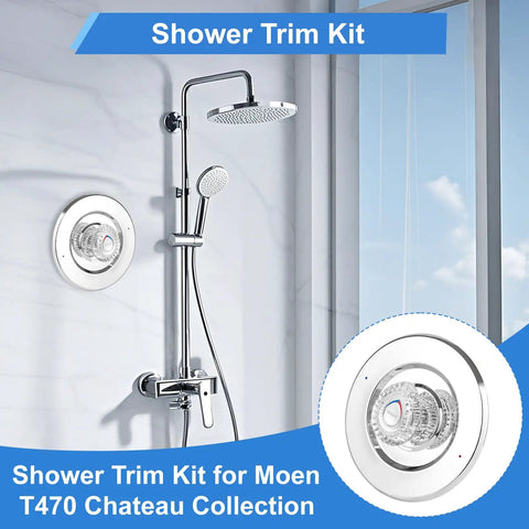Premium T470 Shower Trim Kit Swaps Right Onto Moen Chateau Faucets With Smooth One Handle Chrome Operation For Tub And Shower Easy Bathroom Glow Up Built Tough Polished Hardware Replacement Set