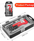Pro Grade 15 Piece Thread Repair Kit For Damaged M12x1.75 Threads With Helicoil Style Inserts in storage box packaging