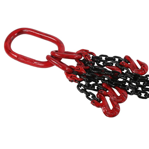 Four Way Chain Slings With Four Legs And Sling Hooks Lifting Chain Adjustable 6mm 2 Meter 1 Ton Capacity For Mines Ports Buildings And Steel Plants Industrial Grade