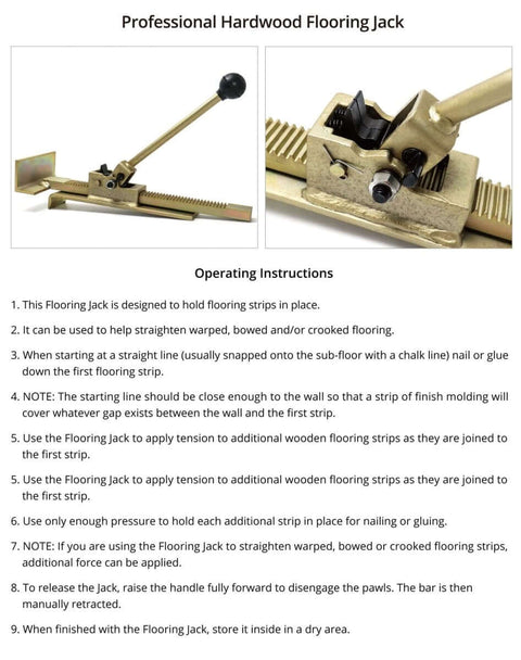 Pro Grade Flooring Jack For Hardwood Installations With Ratcheting Alignment Tool Edge Tightening And Board Straightening