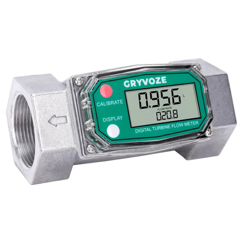 Your Go To 1.5 Inch NPT Fuel Flow Meter With LCD Inline Turbine Delivers 10.5 To 74 GPM For Water Diesel Gas Oil Gasoline And Other Liquids