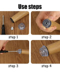 Installation steps for 50 Pcs Nail On Rubber Feet For Cutting Boards And Furniture Legs Non Slip Silicone Gliders.