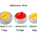 Red Granite Curling Stone For Indoor And Outdoor Curling Games, Heavy Duty Curling Rock 7.5kg Or 17kg, Real Ice Sport Granite