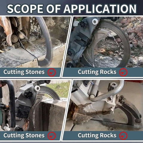 Kickass 8800W Electric Ring Saw For Concrete Wall Grooving With Brushless Motor And Thick Titanium Blade cutting stone and rock in action.