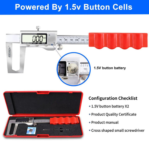 Disc Brake Rotor Micrometer Digital Caliper Measuring Tool For Disc Brake 6 Inch 150mm with case and accessories