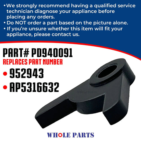 Refrigerator Door Stop Bushing Black Hinge Cam PD940091 Replacement Part No Sweat Fit for Select Refrigerators Prevents Door Overextension AP5316632 952943