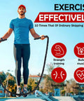 Man using Beast 1.5lb Weighted Jump Rope For Men And Women, Dope Skipping Rope For Fitness, Home Gym Training outdoors