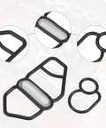 VTEC Solenoid Gasket Spool Valve Filter Screen Replacement Pack Of 2 For Honda Prelude 1995 Through 2001 Civic 1996 Through 2005 Del Sol 1996 Through 1997 Black, showing multiple views of gaskets and filter screens