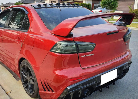 Dark Smoked Lens Full LED Trunk Lid Center Mount Third Brake Light Bar Assembly For 2008 2016 Mitsubishi Lancer Evolution X Sedan