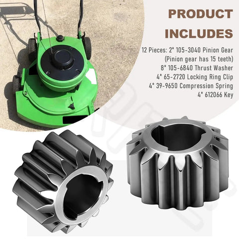 Rear Wheel Gear Kit For Toro 22 Inch Recycler Lawn Mower Replacement Fits 105-6840 612066 65-27204 39-9650 with pinion gears shown