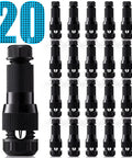 20-pack Low Voltage Fastlock Wire Connectors for Landscape Lighting with nylon and brass, screw-tight design.