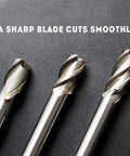 Three high-speed steel, 4-flute straight end mills for metal milling
