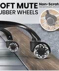 Close-up of upgraded wheels on Big And Tall 500Lbs Office Chair With Inflatable Lumbar Support, showing smooth rubber casters.