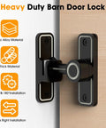 Keyless Entry Sliding Barn Door Lock Kit 2 In 1 With 90 Degree And 180 Degree Latches Flip Gate Door Hardware installed view