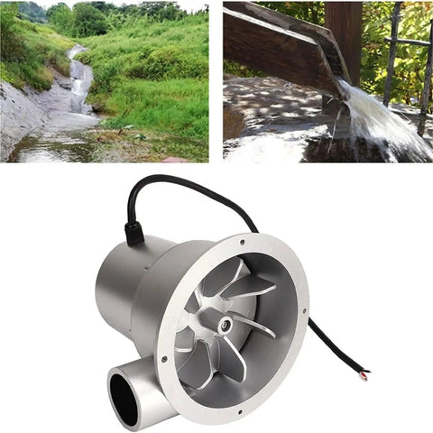 Portable Micro Hydroelectric Generator For Outdoor Use On The Go, 12V Battery Charging, 36W 50W 100W Water Turbine, rugged design