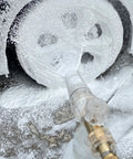 Foam Cannon For Pressure Washer With M22 And 1 Quarter Inch Quick Connect, Adjustable Nozzle, covering car wheel with foam