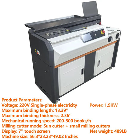 Auto Book Binding Machine A4 With 7 Inch Touch Screen Side Glued Binder For Office And Print Shop shown with open binder panel