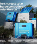 Smart Solar MPPT Bluetooth Charge Controller for Solar Panels 150V Input 100A Max Supports 12 24 36 48V Systems outdoors setup