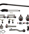 Suspension Steering Wobble Fix Kit For Jeep Wrangler Front Solid Axle Off Road Ready Upgraded Ball Joints, Heavy Duty Steering Damper