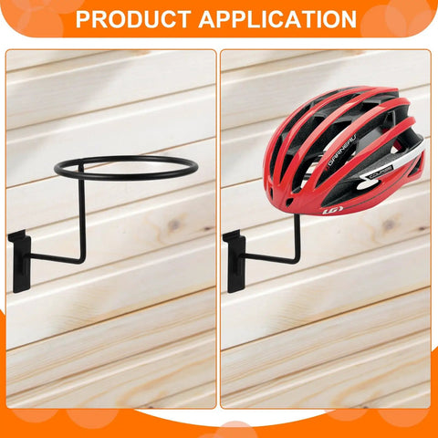 Slatwall Hat Display Rack Black Matte Finish Six Pack Heavy Duty Alloy Steel Construction Tool Free Installation Powder Coated Scratch Resistant Durable Hat Displays For Retail Stores with helmet mounted