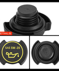 Engine Oil Filler Cap For Ford F Series And Popular Models Like F 150 F 250 F 350 Explorer Mustang Ranger Taurus Bronco Expedition Navigator And More Replacement Cap With Easy Install And Tight Seal, top and side view showing details