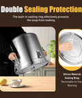 Pro Level Heavy Duty 304 Stainless Steel Airtight Kitchen Canister With Rock Solid Locking Lid And Grippy Handles Mega Pantry Storage Bin shown with sealing protection.