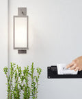 Person using Through The Wall Mail Drop Chute Adjustable Two Piece Steel Deposit Slot For Documents Letters Payments Keys And Other Non Bulky Mail For Home Office And Commercial Use Up To 1 Inch Thick Heavy Duty Black D100 in wall