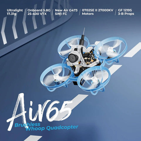 ELRS V3 Air65 Brushless Whoop Quadcopter Ultralight 1S 65mm Tiny Micro Drone With C03 FPV Camera G473 5IN1 FC 0702SE II Motors