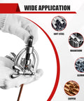 Front view of Esakoya brake line flaring tool kit with 5 adapters for copper and aluminum tubing
